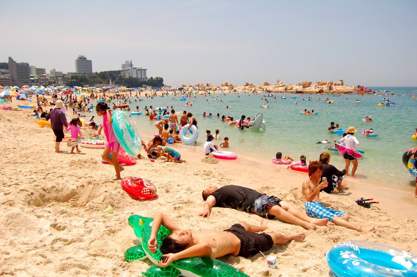 Crowded Shirahama Beach, Summer, Wakayama