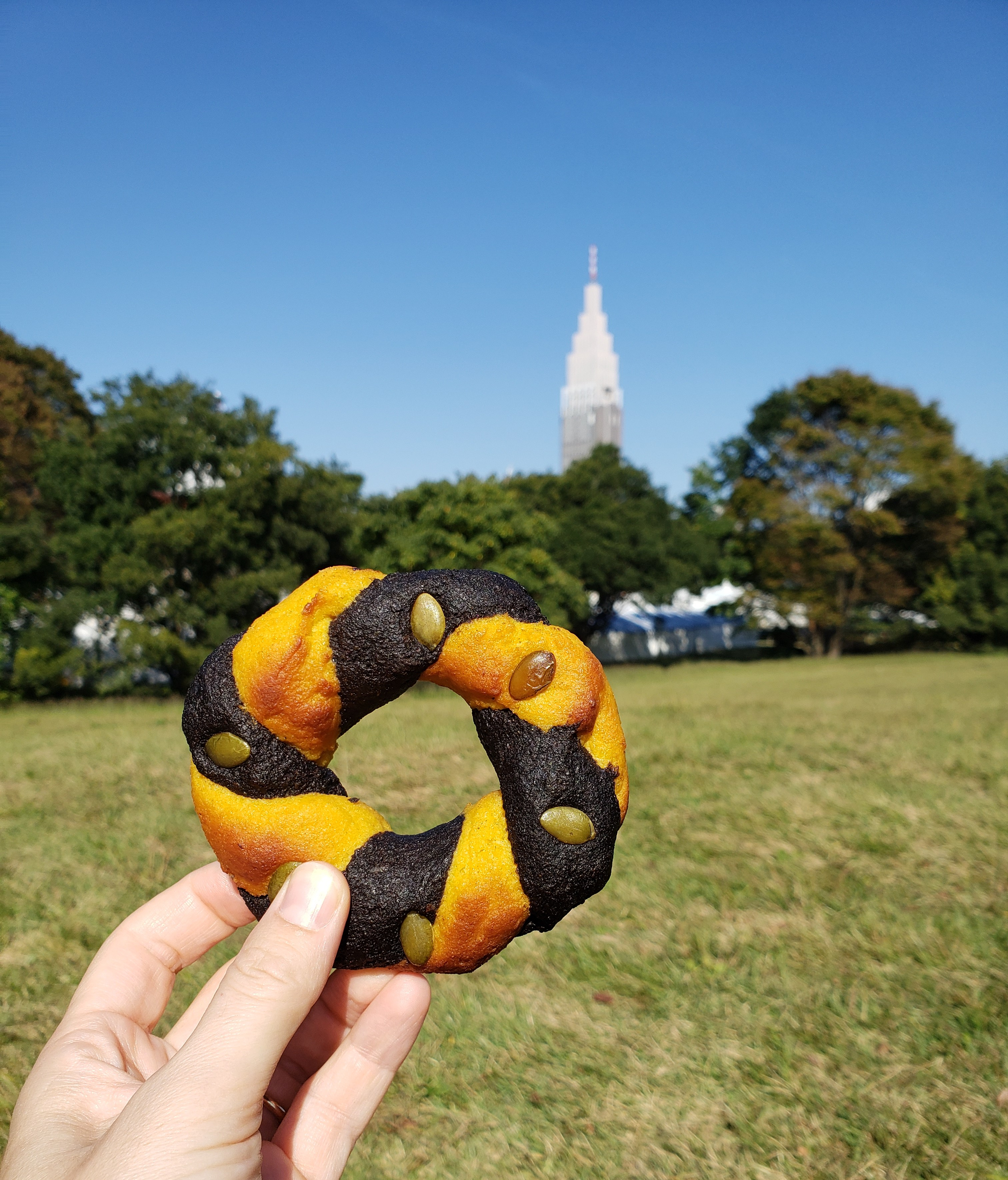 Gluten-free Halloween themed bagel