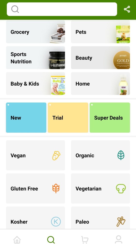 Search for gluten-free on iherb